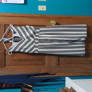 Long striped dress crystal sky L